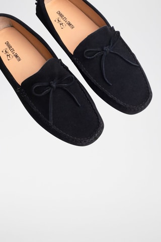 Mocassins en croûte de cuir Andy - Noir