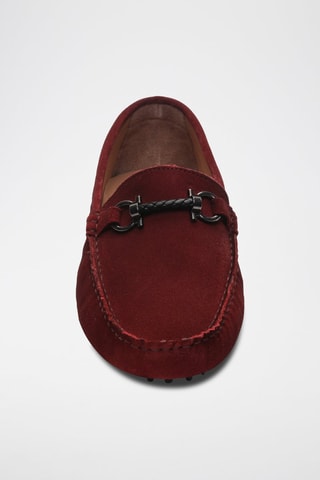 Mocassins en croûte de cuir Trenton - Rouge
