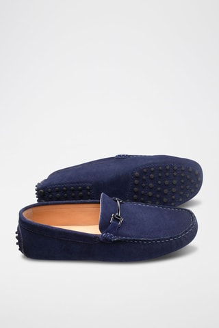 Mocassins en croûte de cuir Luke - Bleu