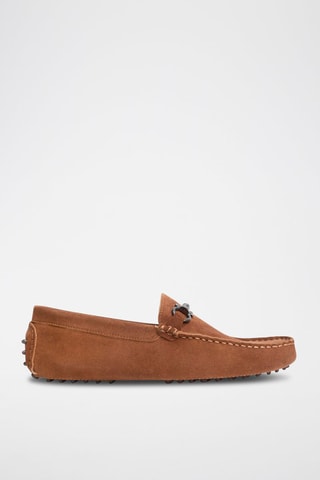 Mocassins en croûte de cuir Trenton - Marron