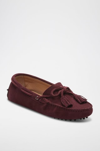 Mocassins en nubuck January - Rouge