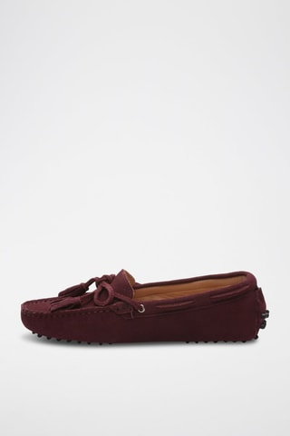 Mocassins en nubuck January - Rouge