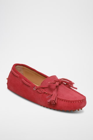 Chaussures bateau en nubuck Lily - Rouge