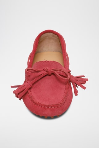 Chaussures bateau en nubuck Lily - Rouge