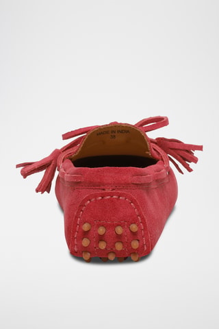 Chaussures bateau en nubuck Lily - Rouge