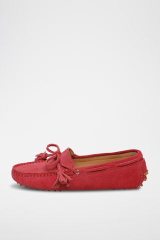 Chaussures bateau en nubuck Lily - Rouge