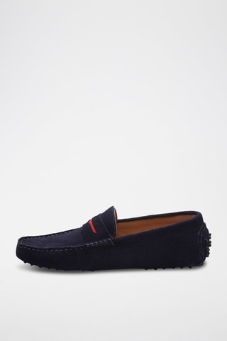 Mocassins en croûte de cuir Drake - Bleu