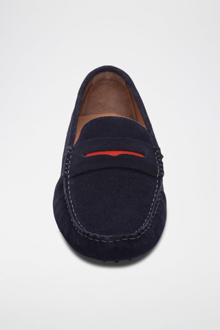 Mocassins en croûte de cuir Drake - Bleu