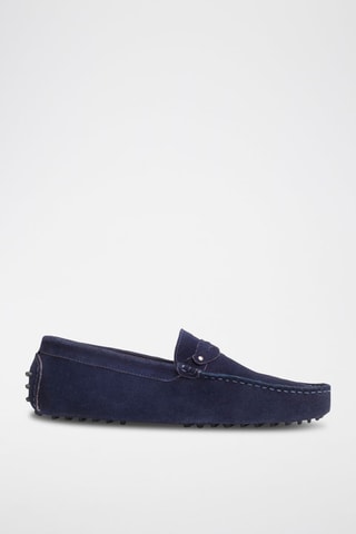 Mocassins en croûte de cuir Alan - Bleu