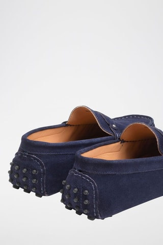 Mocassins en croûte de cuir Alan - Bleu