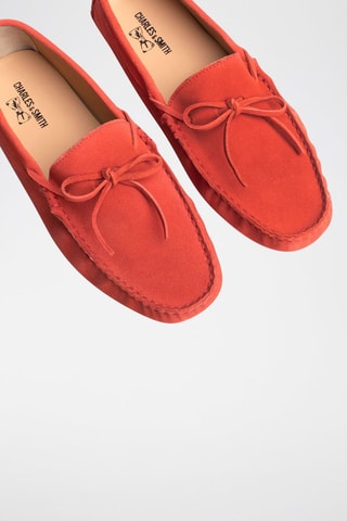 Mocassins en nubuck Johnny - Rouge