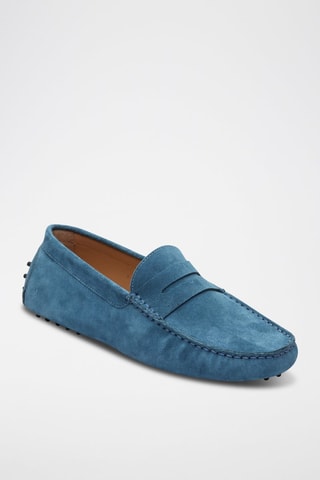 Mocassins en croûte de cuir Cole - Bleu