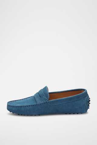 Mocassins en croûte de cuir Cole - Bleu