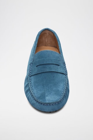 Mocassins en croûte de cuir Cole - Bleu