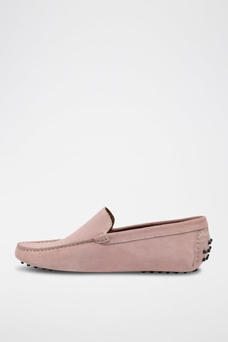 Mocassins en croûte de cuir Lenny - Rose