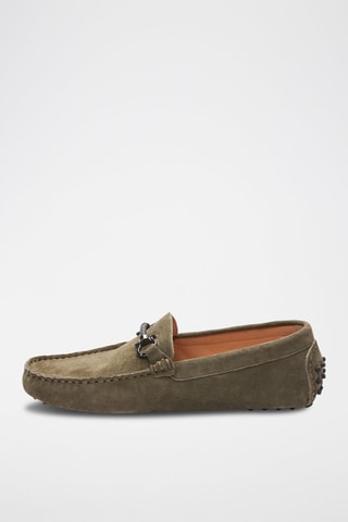 Mocassins en nubuck - Vert