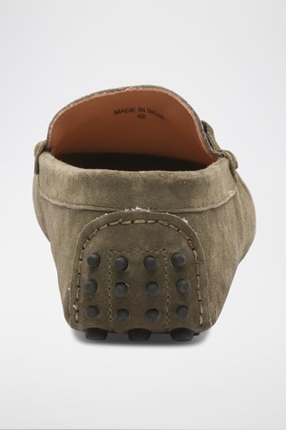 Mocassins en nubuck - Vert