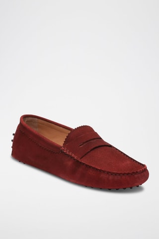 Mocassins en nubuck Lew - Rouge