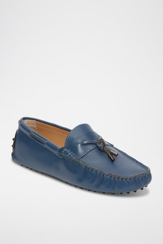Chaussures bateau en cuir nappa Clayton - Bleu