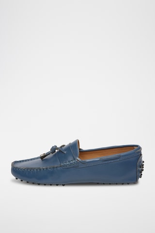 Chaussures bateau en cuir nappa Clayton - Bleu