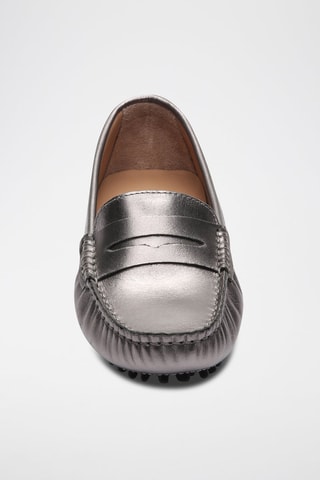 Mocassins en cuir nappa Thandie - Argenté