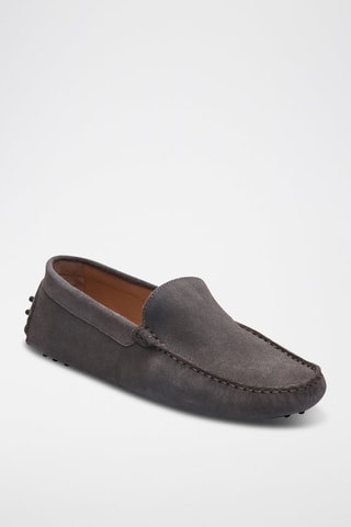 Mocassins en croûte de cuir Lenny - Gris