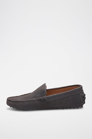 Mocassins en croûte de cuir Lenny - Gris