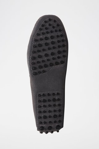 Mocassins en croûte de cuir Lenny - Gris