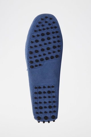 Mocassins en croûte de cuir Lenny - Bleu