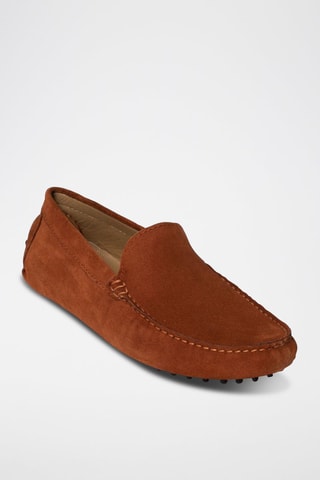 Mocassins en croûte de cuir Lenny - Marron