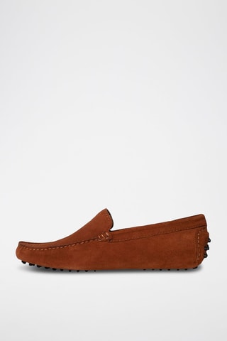 Mocassins en croûte de cuir Lenny - Marron