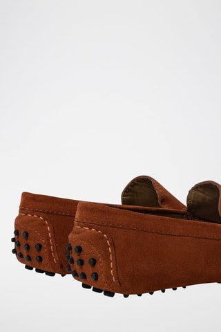 Mocassins en croûte de cuir Lenny - Marron