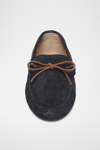 Chaussures bateau en nubuck Morlan - Bleu