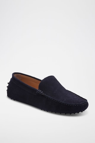 Mocassins en croûte de cuir Lenny - Bleu