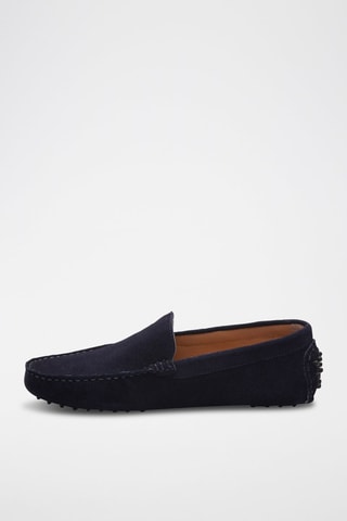 Mocassins en croûte de cuir Lenny - Bleu