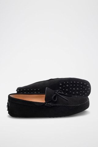 Mocassins en croûte de cuir Johnny - Noir