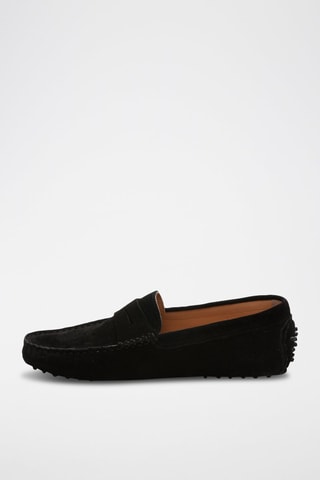 Mocassins en croûte de cuir Cole - Noir
