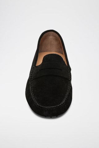 Mocassins en croûte de cuir Cole - Noir