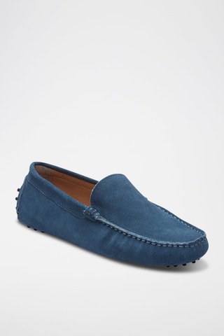 Mocassins en croûte de cuir Lenny - Bleu