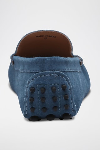 Mocassins en croûte de cuir Lenny - Bleu