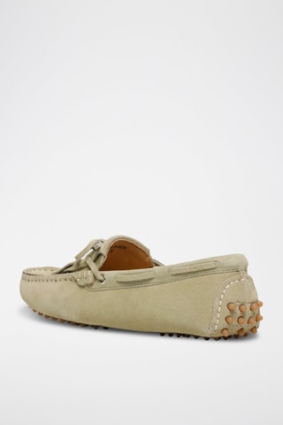 Mocassins en croûte de cuir Emma - Beige
