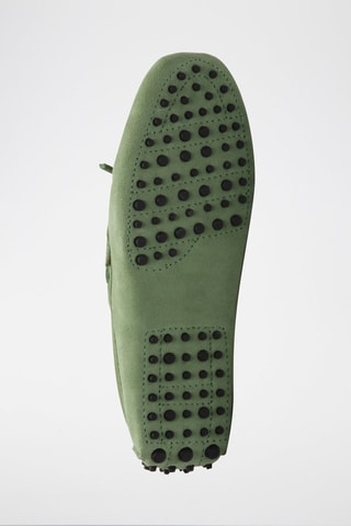 Mocassins en nubuck - Vert