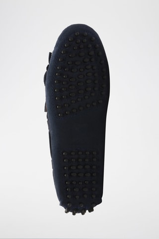 Mocassins en croûte de cuir Emma - Bleu