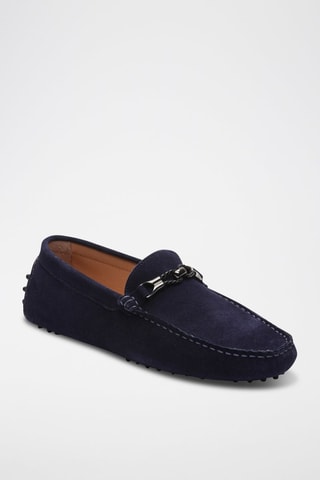 Mocassins en croûte de cuir Jace - Bleu