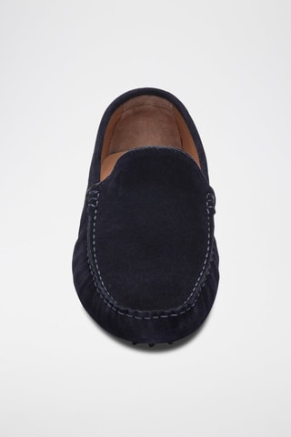 Mocassins en croûte de cuir et cuir nappa Colin - Bleu