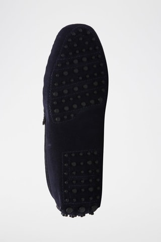 Mocassins en croûte de cuir et cuir nappa Colin - Bleu