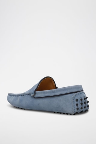 Mocassins en croûte de cuir Lodrick - Bleu