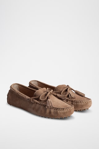 Chaussures bateau en nubuck January - Beige