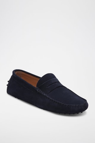 Mocassins en nubuck - Bleu