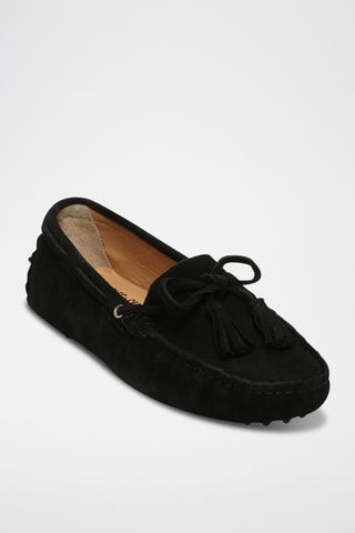 Chaussures bateau en nubuck January - Noir